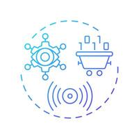 Network as sensor blue gradient concept icon. 6G technology. Real-time data collection and data monitoring. Round shape line illustration. Abstract idea. Graphic design. Easy to use in article vector