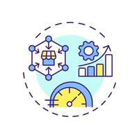 Sales velocity multi color concept icon. Marketing statistics, business profitability. Round shape line illustration. Abstract idea. Graphic design. Easy to use in infographic, presentation vector