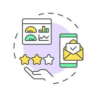 Email abm multi color concept icon. Marketing organization, efficiency. Rating service. Round shape line illustration. Abstract idea. Graphic design. Easy to use in infographic, presentation vector