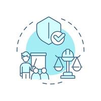 Safety and training programs soft blue concept icon. Workplace inspection, organization. Round shape line illustration. Abstract idea. Graphic design. Easy to use in infographic, presentation vector
