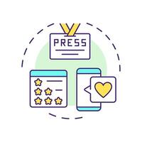 Earned media multi color concept icon. Rating service, ppc advertising. Business marketing. Round shape line illustration. Abstract idea. Graphic design. Easy to use in infographic, presentation vector