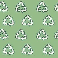 Seamless pattern recycling sign ecology friendly vector