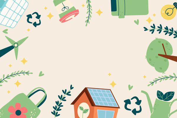Hand drawn eco friendly concept background
