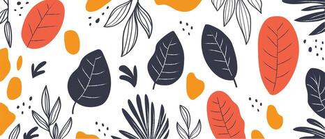 Modern Botanical Leaf in flat minimal vector