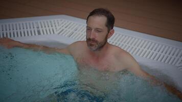 Relaxing in a Hot Tub A Serene Moment of Pure Tranquility and Deep Peacefulness video
