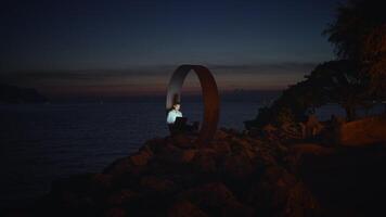 The Serene Night by the Coast features a Beautiful Unique Sculpture that captivates the soul video