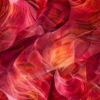 Vibrant red and orange hues blend seamlessly, creating a dynamic abstract composition that evokes warmth and energy. The flowing shapes suggest motion and depth photo