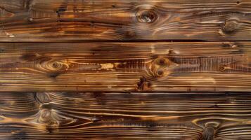The surface displays a warm, rich wood texture, highlighting intricate grains and knots. It enhances rustic aesthetics for furniture and decor photo