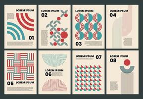 A collection of postmodern artworks featuring bold geometric shapes, ideal for web, print and poster vector