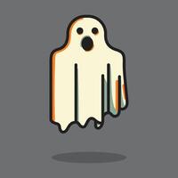A ghost with a big mouth and eyes on a gray background vector
