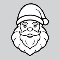 Santa claus face with beard and hat on a gray background vector