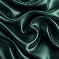 Smooth dark green satin fabric texture, elegant and luxurious appearance. photo