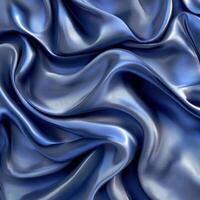 Shimmering blue satin fabric with elegant folds and smooth texture. photo