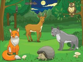 Animals in the forest vector