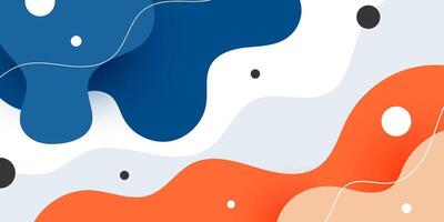 Blue and orange geometric business banner design. Creative banner design with wave shapes and lines for template. Simple design on white horizontal banner. vector