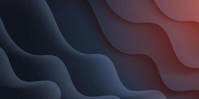 Futuristic dark gray wave abstract 3D background with realistic gradient color on background. vector