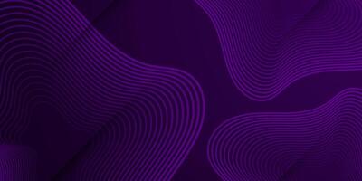 Popular wave dark purple abstract background with shadow and wavy lines. Dark black purple gradient color on background. vector
