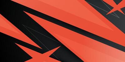 Abstract dark black and orange triangle on dark color geometric sporty design. Modern overlap papercut futuristic background illustration. vector