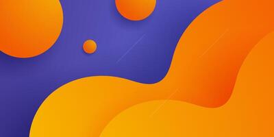 Abstract 3D background wave art design with purple and orange combination for design. vector