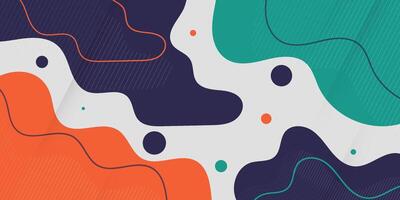 Modern colorful fluid liquid abstract background with gradient blue, green, orange soft color on white background. vector