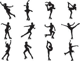Figure Skating, Ice Skating, Winter Sport, Skating Silhouette vector
