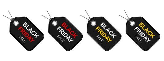 Black Friday sale ticket. Marketing promotion tags set. Illustration, logo, stamp, tag, emblem, mark or seal. vector