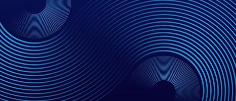 Dark blue circle line abstract background. Shiny blue circle geometric lines with future technology concept. illustration vector