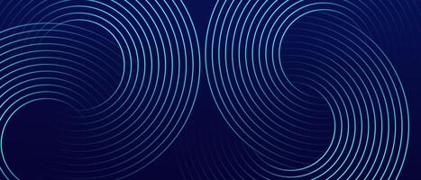 Blue background geometric circle lines. Abstract futuristic background shiny blue circle lines. vector