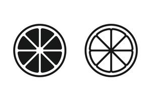 Lemon slice silhouette set. Lime black symbol collection. Lemon icon for web, computer, and mobile app vector