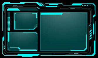 HUD frames blue user interface elements design modern technology futuristic control panel screen digital hologram window gaming menu touching cyber monitor set on black background vector