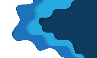 Abstract blue white paper cut overlap with blank space for text place background vector