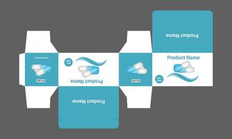 a box with a blue and white design vector