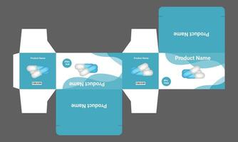 a box with a blue and white design vector