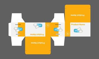 a box with two pill bottles inside vector
