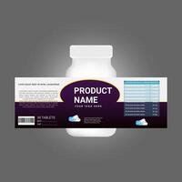 a bottle of pills with the name product name on it vector