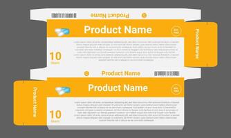 two product name labels on a gray background vector
