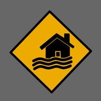 warning board for flood prone areas vector