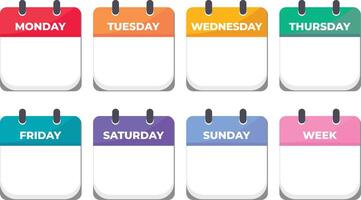 Week calendar schedule template design vector