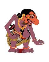Wayang kulit shadow puppet, Java traditional drama performance. Buto terong illustration. vector
