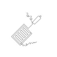 one line art cheese grate illustration. line art, one continuous line, simple, hand drawn and sketch style. for icons, symbols, signs or logos vector