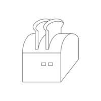 toaster line icon illustration. line art, thin, simple and clean style. for icons, symbols, signs or logos vector