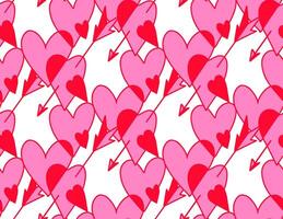 cute pattern of pink heart overlay in coquette style vector