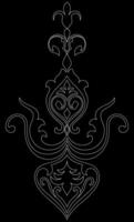 Abstract white lines, vintage graphic element Baroque pattern vector