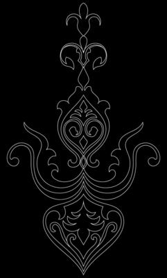 Abstract white lines, vintage graphic element Baroque pattern
