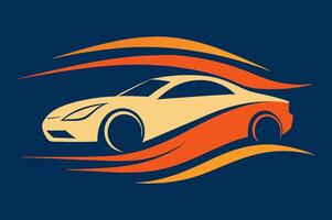Abstract Background with Car Silhouette in Motion vector
