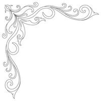 Soft corner lines to decorate paper. Vintage card making elements vector