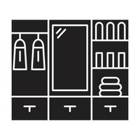wardrobe icon on white background vector
