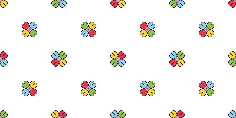 daisy seamless pattern rainbow flower plant leaves leaf rose rainbow rgb gift wrapping paper garden forest repeat wallpaper tile background doodle illustration design scarf isolated