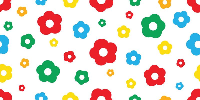 daisy seamless pattern flower plant rgb rainbow doodle cartoon leaves leaf rose garden forest repeat wallpaper tile background gift wrapping paper illustration design scarf isolated