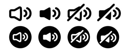 audio sound speaker icon, volume and mute vector